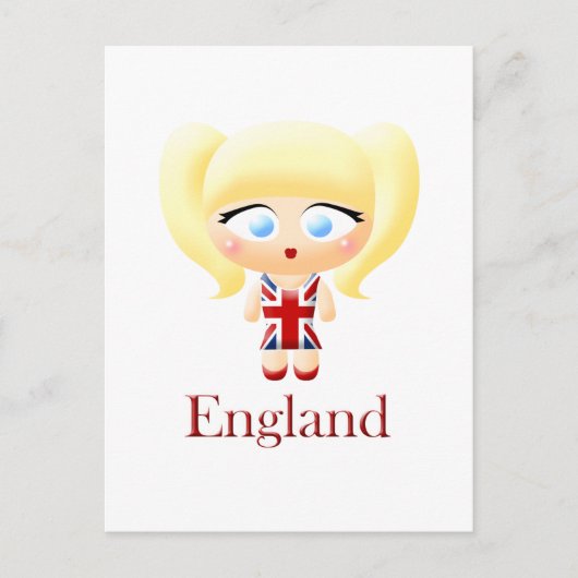 Brits meisje briefkaart (Voorkant)