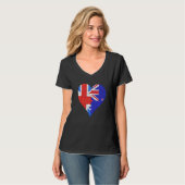 Brits Nieuw-Zealander Flag Heart T-shirt (Voorkant volledig)
