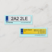 Brits nummer Bord - Bleek blauw Mini Visitekaartje (Voorkant / Achterkant)