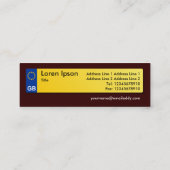 Brits nummer Bord - bruin Mini Visitekaartje (Achterkant)