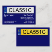 Brits nummer Bord - donkerblauw II Visitekaartje (Voorkant / Achterkant)