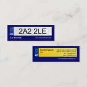 Brits nummer Bord - donkerblauw Mini Visitekaartje (Voorkant / Achterkant)