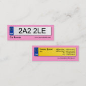 Brits nummer Bord - Roze Mini Visitekaartje (Voorkant / Achterkant)