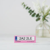 Brits nummer Bord - Roze Mini Visitekaartje (Staand voorkant)