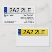 Brits nummer Bord - wit Visitekaartje (Voorkant / Achterkant)