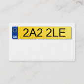 Brits nummer Bord - wit Visitekaartje (Achterkant)