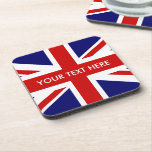 Brits onderzetter met vlag van EU-vlag<br><div class="desc">Brits Unievaartuig vlag vierkant kurk onderzetter set. Eigen drankkusten voor dranken als bier,  wijn,  soda,  enz. Engels pride design met Britse vlag,  Groot-Brittannië,  Engeland</div>