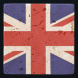 Brits Onderzetter met vlaggesteente<br><div class="desc">Een Britse vlag,  of Union Jack,  staat op dit stenen onderzetter,  met de kenmerken van de steen,  die hem een benauwd of  uiterlijk geeft. Veel Britse vlagartikelen zijn beschikbaar in mijn Zazzle winkel.</div>