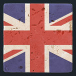 Brits Onderzetter met vlaggesteente<br><div class="desc">Een Britse vlag,  of Union Jack,  staat op dit stenen onderzetter,  met de kenmerken van de steen,  die hem een benauwd of  uiterlijk geeft. Veel Britse vlagartikelen zijn beschikbaar in mijn Zazzle winkel.</div>