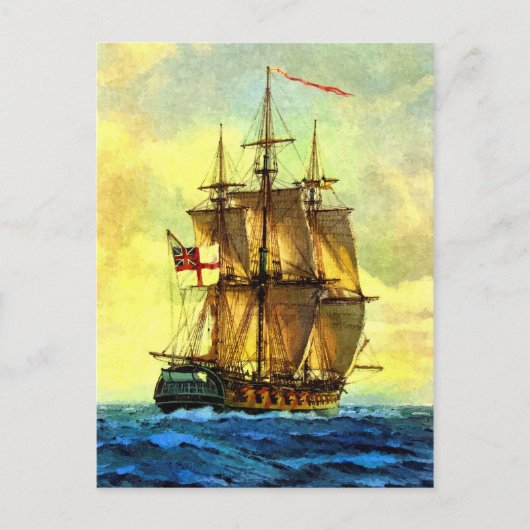 Brits oorlogsschip briefkaart (Voorkant)