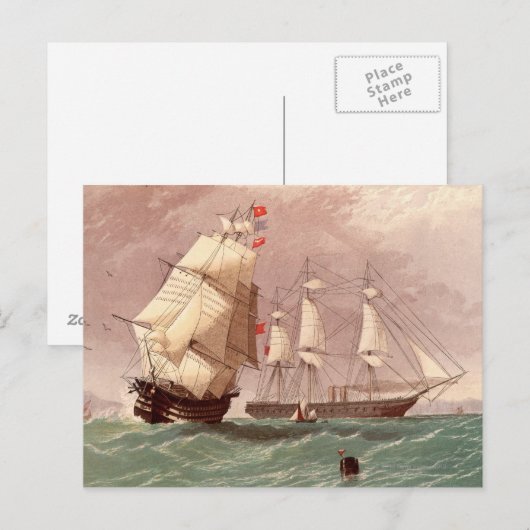 Brits oorlogsschip HMS Warrior Briefkaart (Voorkant / Achterkant)