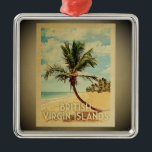 Brits Ornament voor reizen naar de Maagdeneilanden<br><div class="desc">Een cool  ornament op de Britse Maagdeneilanden met een palmboom op een zandstrand met blauwe lucht en oceaan.</div>