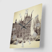 Brits parlement, Westminster in Winter, Londen Vierkante Klok (Hoek)