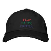 Brits Pet met geborduurd Flat Earth (Voorkant)