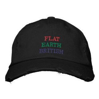 Brits Pet met geborduurd Flat Earth