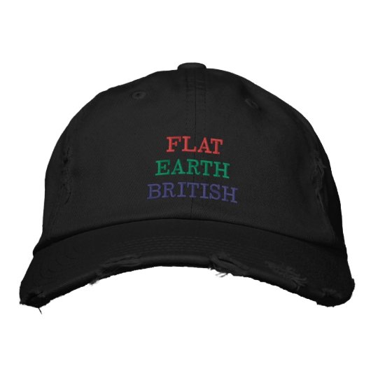 Brits Pet met geborduurd Flat Earth (Voorkant)
