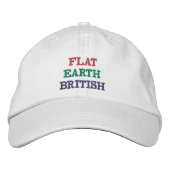 Brits Pet met geborduurd Flat Earth (Voorkant)