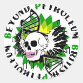 brits petroleumblauw synthia ronde sticker (Voorkant)