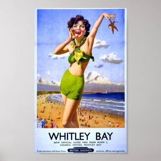  Brits Poster Beach Holiday British Rail (Voorkant)