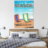  Brits poster voor de reiszee. Canvas Afdruk (Insitu (Slaapkamer))