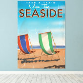  Brits poster voor de reiszee. Canvas Afdruk (Insitu (Houten vloer))
