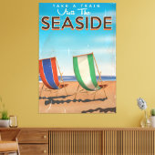 Brits poster voor de reiszee. Canvas Afdruk (Insitu (Woonkamer))