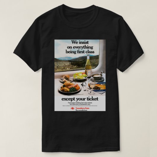 Brits Poster voor treinreizigers - tweede klas T-shirt (Design voorkant)
