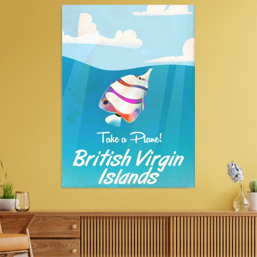 Brits Poster voor  vakantie op de Maagdeneilanden Canvas Afdruk (Insitu (Woonkamer))