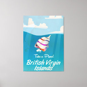 Brits Poster voor  vakantie op de Maagdeneilanden Canvas Afdruk