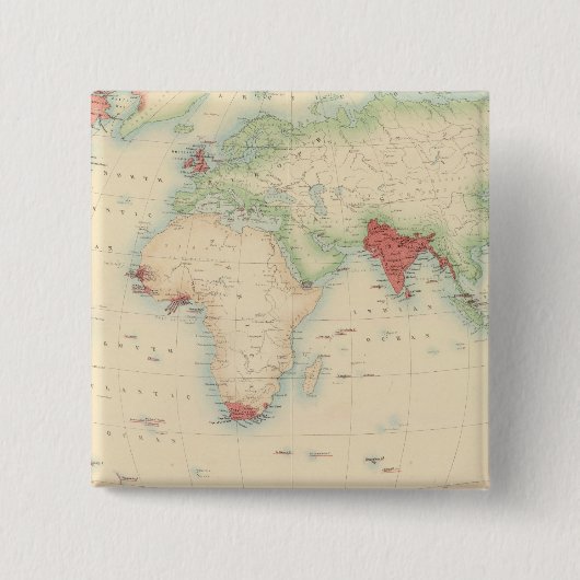 Brits rijk vierkante button 5,1 cm (Voorkant)