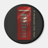 Brits rood telefooncel bericht magneet (Voorkant)