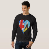 Brits Saint Lucian Flag Heart Trui (Voorkant volledig)