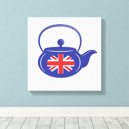 Brits schilvas met tapot canvas afdruk (Insitu (Houten vloer))