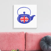 Brits schilvas met tapot canvas afdruk (Insitu (Woonkamer))