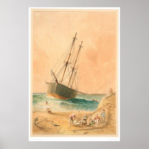 Brits schip "Viscata" gebleekt (0533A) Poster
