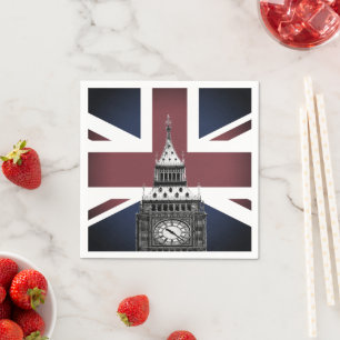 Brits servet, Britse vlag en Big Ben, Londen Servet