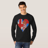Brits Servisch Vlag Hart T-shirt (Voorkant volledig)