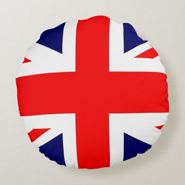 Brits Sierkussen van de vlag van de Britse Unie Rond Kussen (Achterkant)