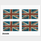 Brits staaleffect met vlag rechthoekige sticker (Vel)