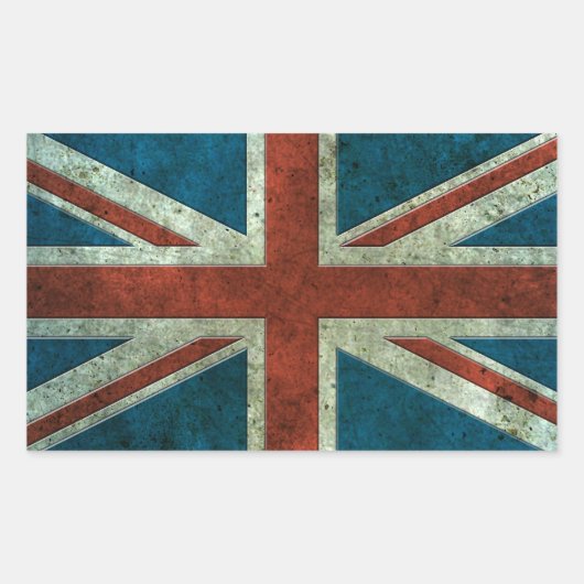 Brits staaleffect met vlag rechthoekige sticker (Voorkant)