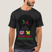Brits staatsburger Jamaican Roots Afro Half Groot- T-shirt (Voorkant)