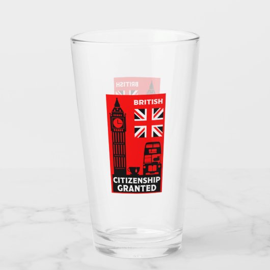 Brits staatsburgerschap geschenken glas (Achterkant)