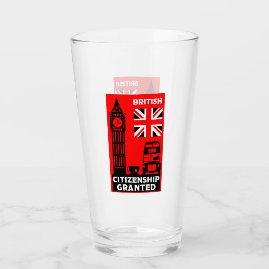 Brits staatsburgerschap geschenken glas (Voorkant)