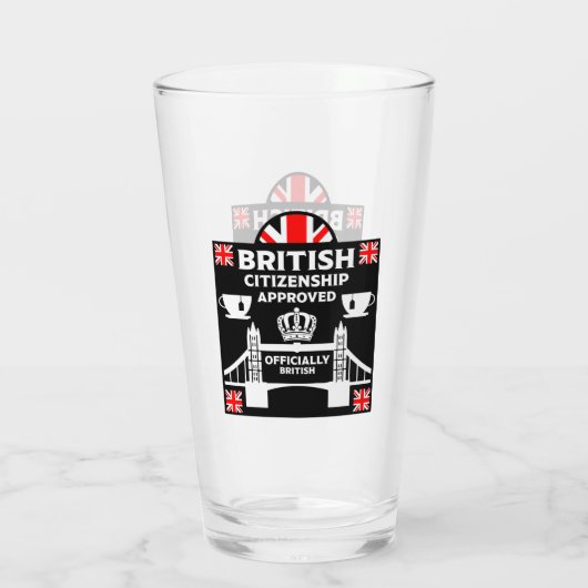 Brits staatsburgerschap geschenken glas (Achterkant)