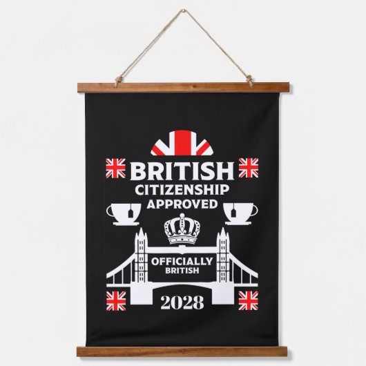 Brits staatsburgerschap geschenken hangend wandkleed (Voorkant)
