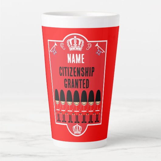 Brits staatsburgerschap geschenken latte mok (Voorkant)