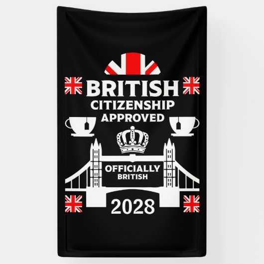 Brits staatsburgerschap geschenken spandoek (Verticaal)
