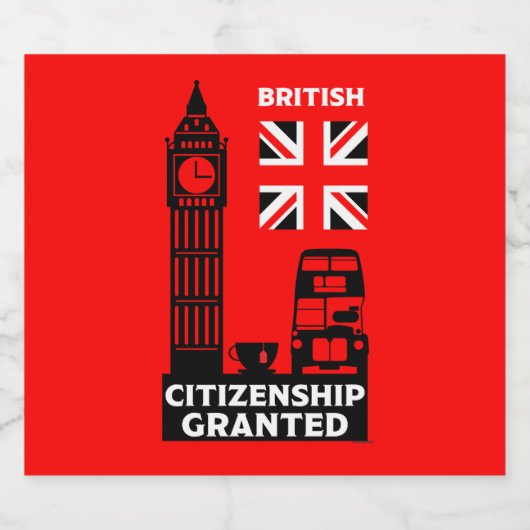 Brits staatsburgerschap geschenken sparkling wijnetiket (Enkel label)