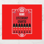 Brits staatsburgerschap geschenken sparkling wijnetiket (Enkel label)