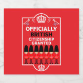 Brits staatsburgerschap geschenken sparkling wijnetiket (Enkel label)